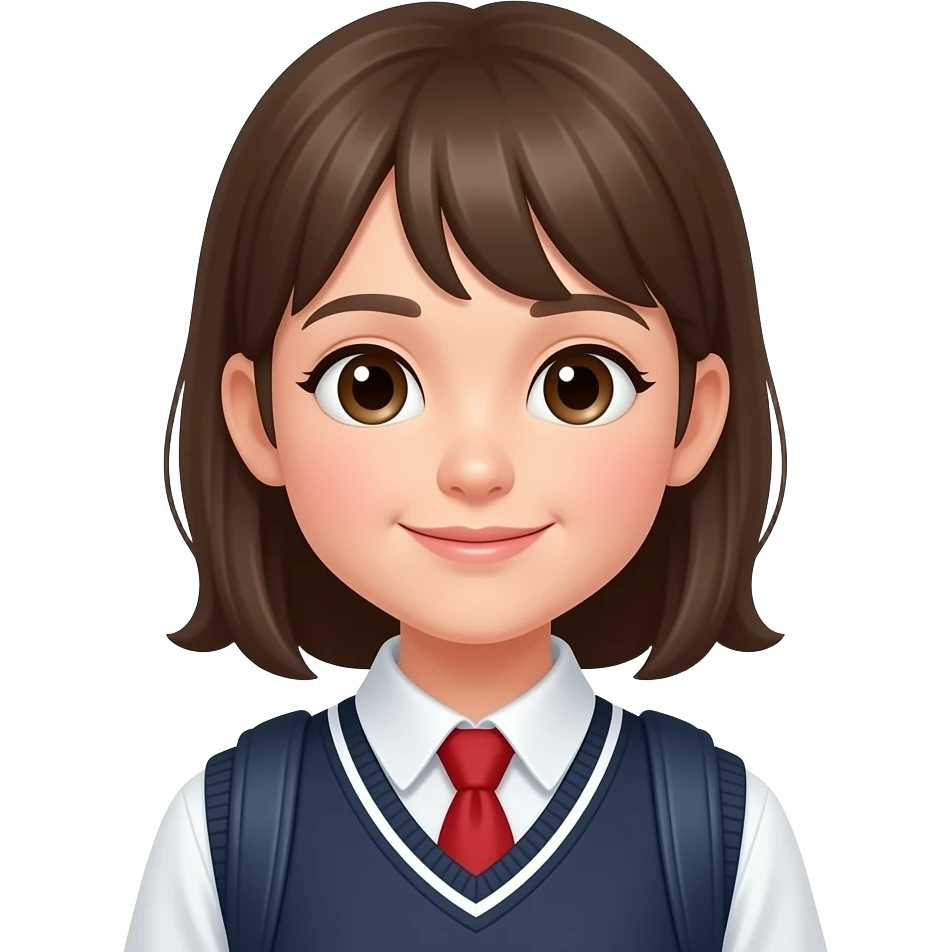 A high school student with a cute face and fair skin. emoji