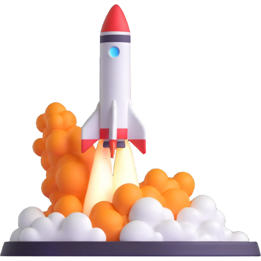 rocket ship blasting off emoji