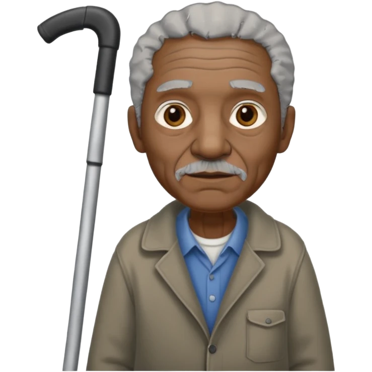 old black man with crutches emoji