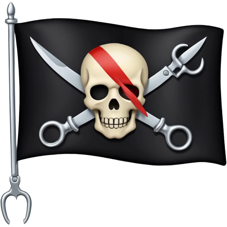 pirate flag with scissors instead of bones
 emoji