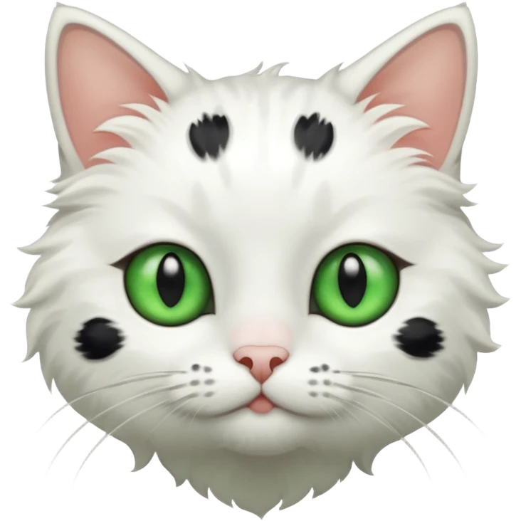 White cat with black spots emoji