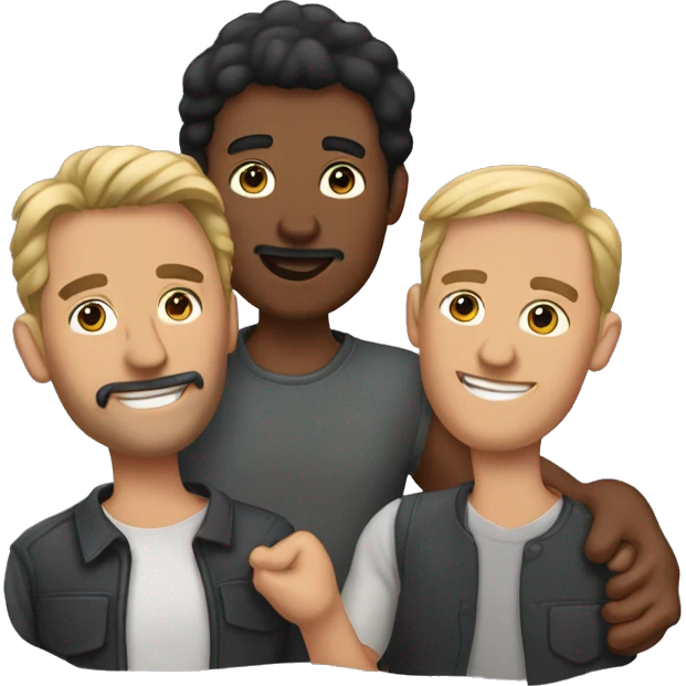 Polyamorous three men couple emoji