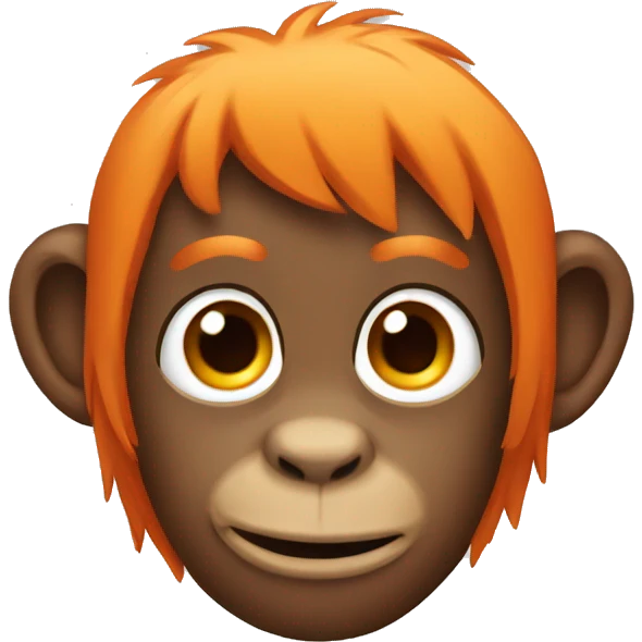 Monkey with orange hair emoji