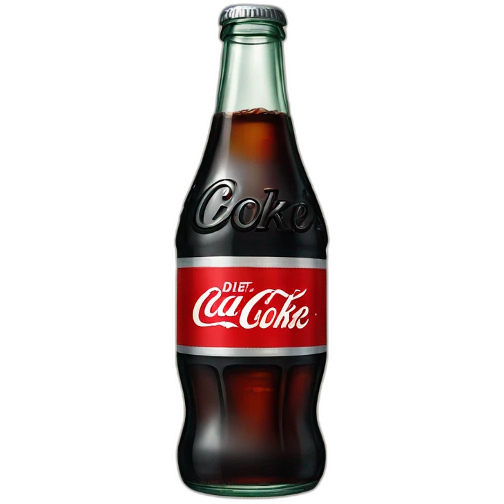 Vintage glass Diet coke emoji