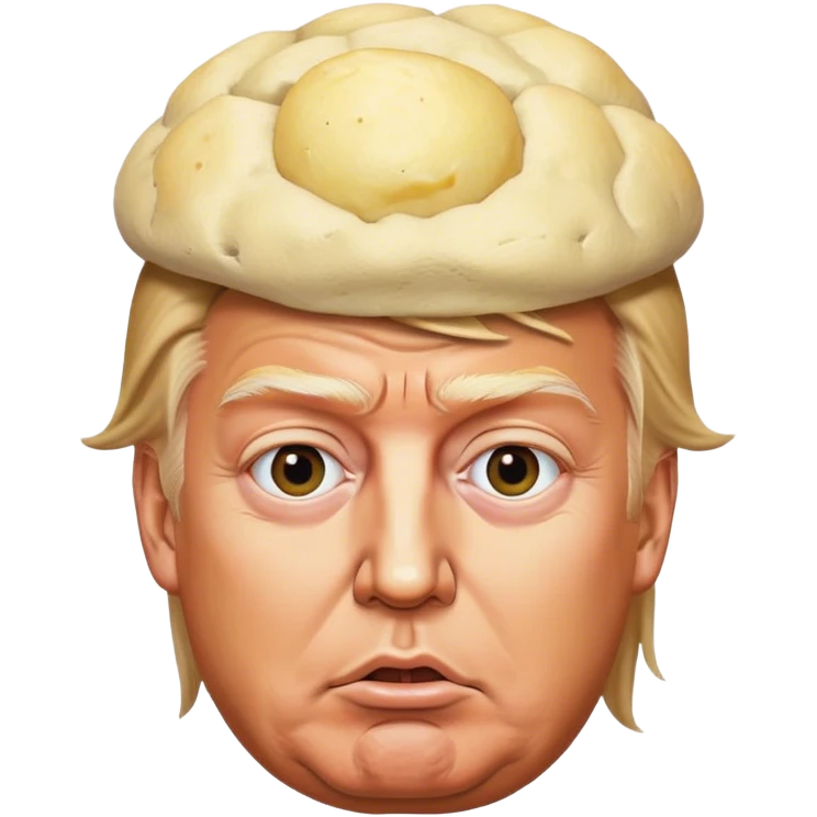 Donald trump with mash potatoes on his head emoji