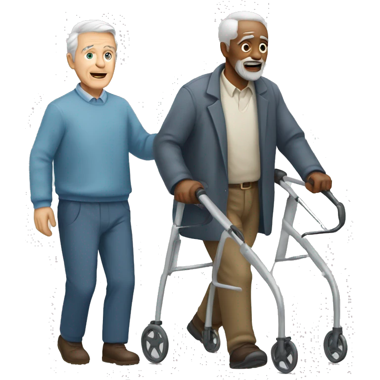 Old white man with a walker emoji
