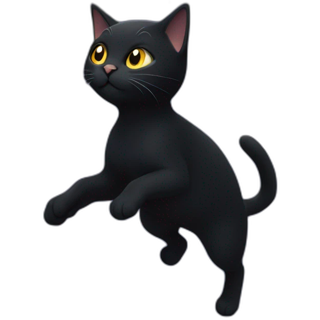 Black cat running through the starry sky emoji