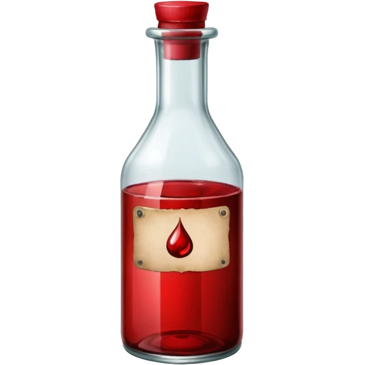 red ink bottle with label emoji