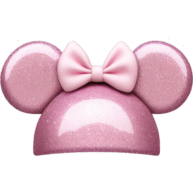 Pastel pink Minnie Mouse ears with glitter  emoji