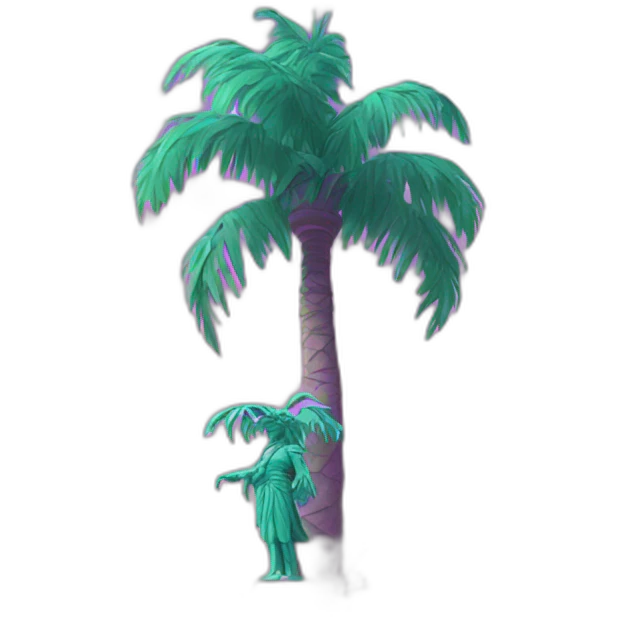 vaporwave palm tree and statue emoji