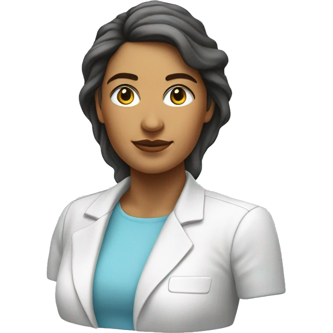 
the bust of a woman from Amazonas, Brazil, with a light blue t-shirt and a white casual blazer emoji
