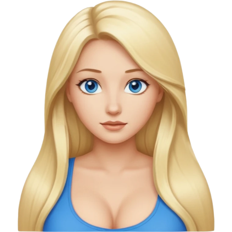 sluty blonde big boobs blue eyes long hair emoji