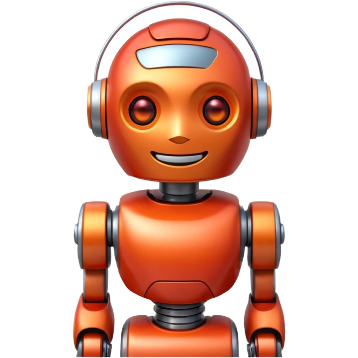 red and orange smiling robot emoji