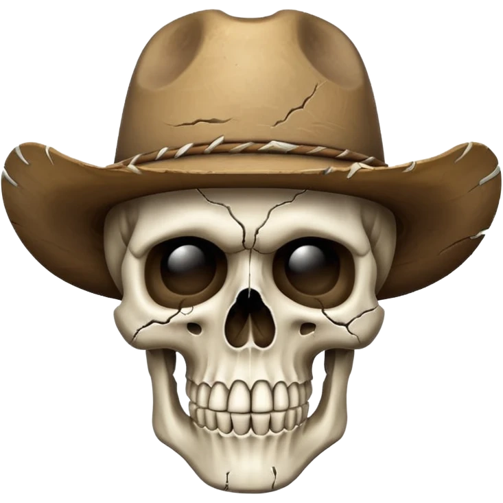 Cowboy skull ahushing emoji
