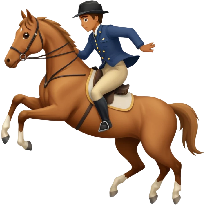 a horse with a person mid-fall emoji