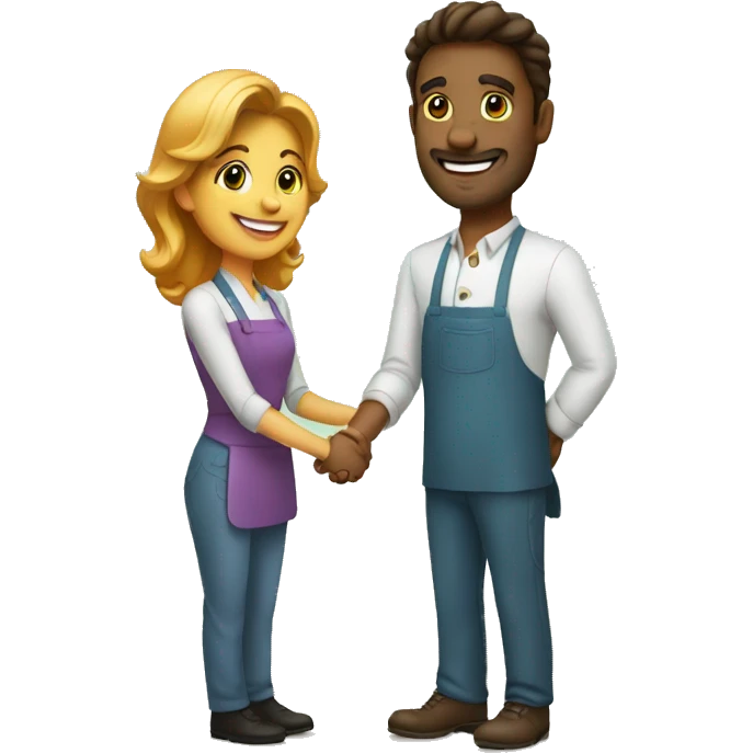 restaurant owner and blogger shake hands emoji