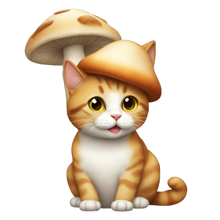 cat with mushroom hat emoji
