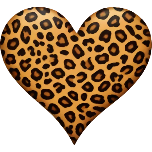 leopard print heart emoji