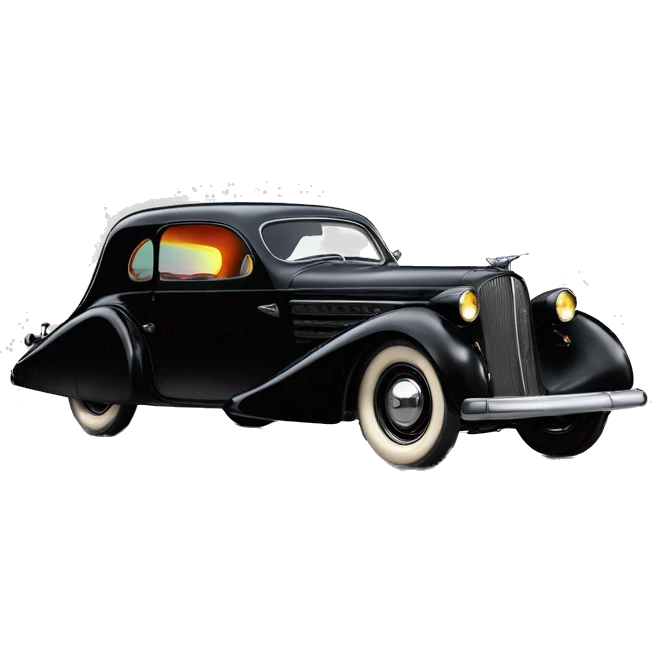 Batman’s 1936 Cord 810/812 black with holographic horizontal flames  emoji
