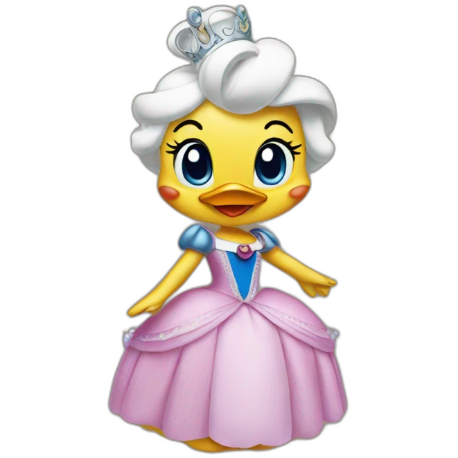 donald duck in a princess dress emoji