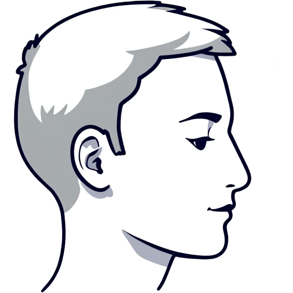 gray human profile side view of face emoji