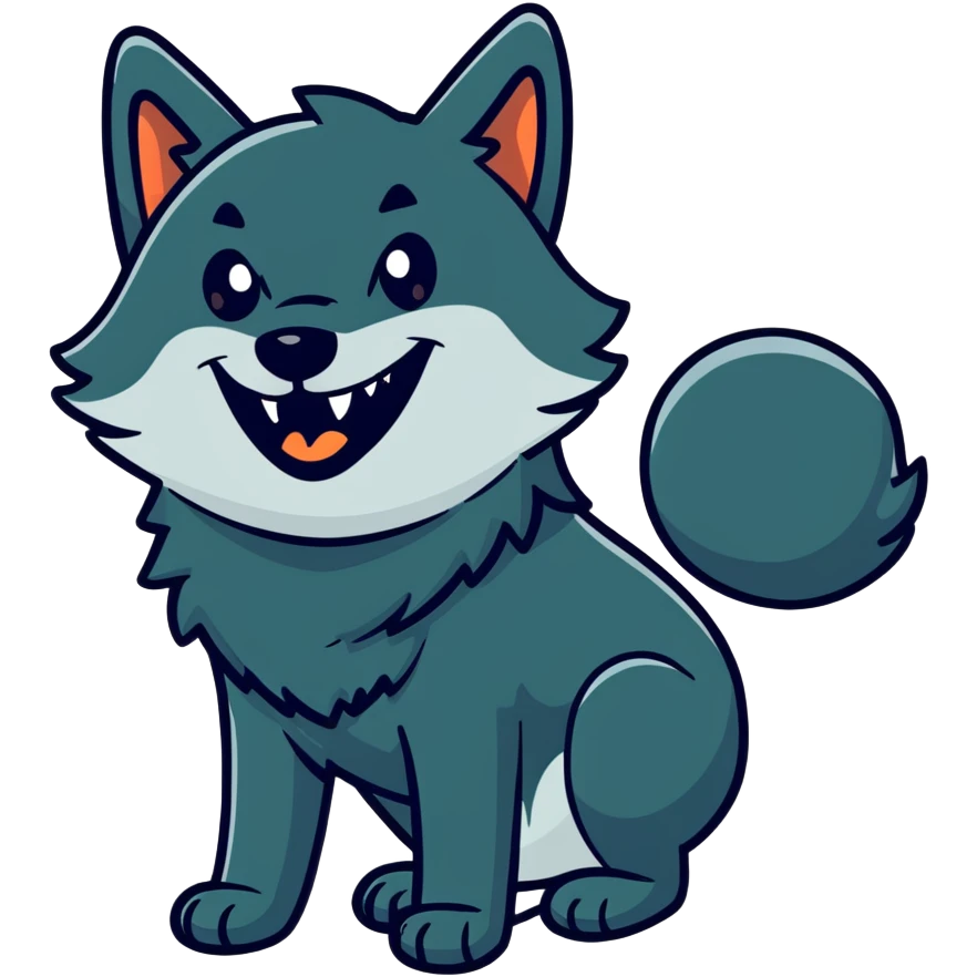 black wolf laughing emoji