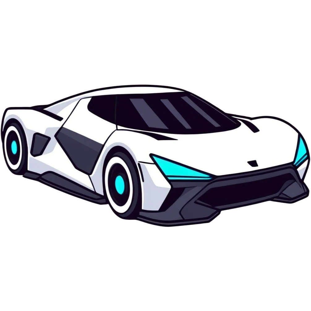 futuristic high tech car with glowing elements emoji