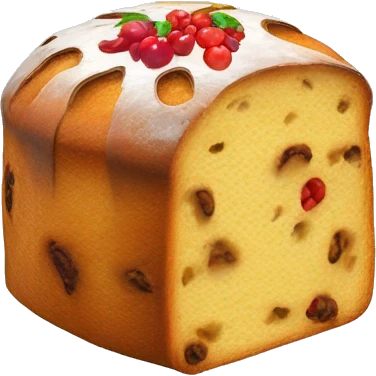 un panettone, tradicionalmente decorado con frutas confitadas y pasas. emoji