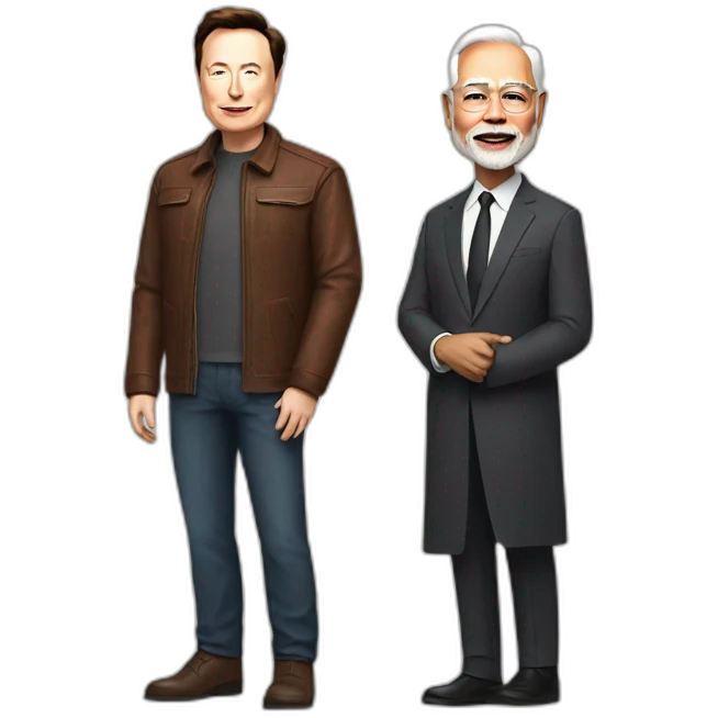 Modi an Elon musk  emoji
