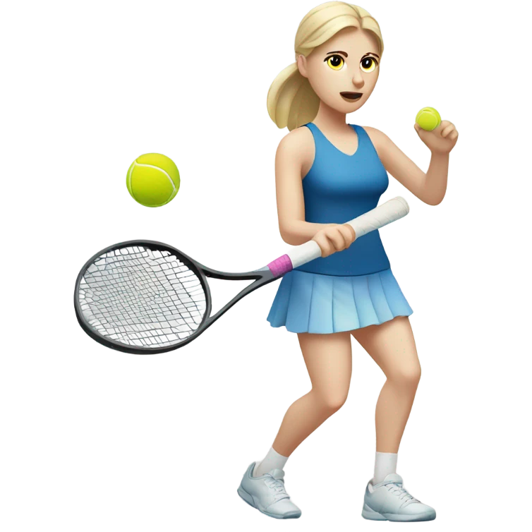 Pale skin woman hitting tennis ball  emoji
