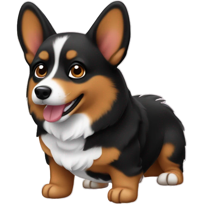 Black corgi 80s pointy ears emoji