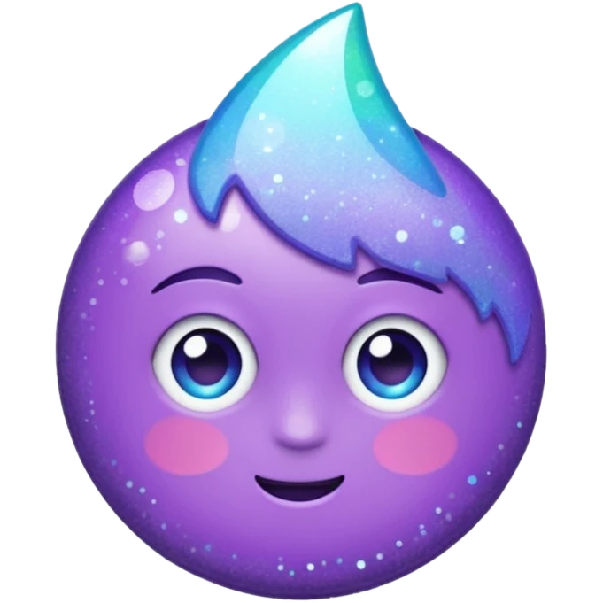 Glitter Purple and Cian hang loose emoji