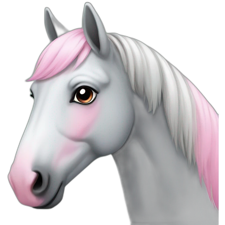 Grey horse with pink nose emoji