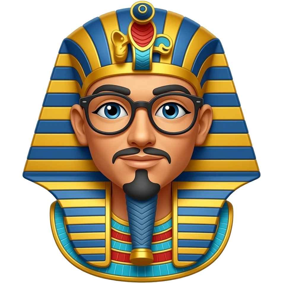 Pharaoh  with eyeglasses and long goatee emoji