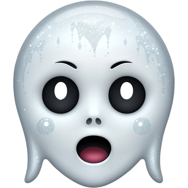 white Ghost face glitter  emoji