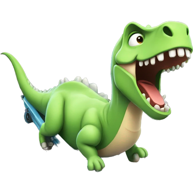 Dino on a roller coaster  emoji