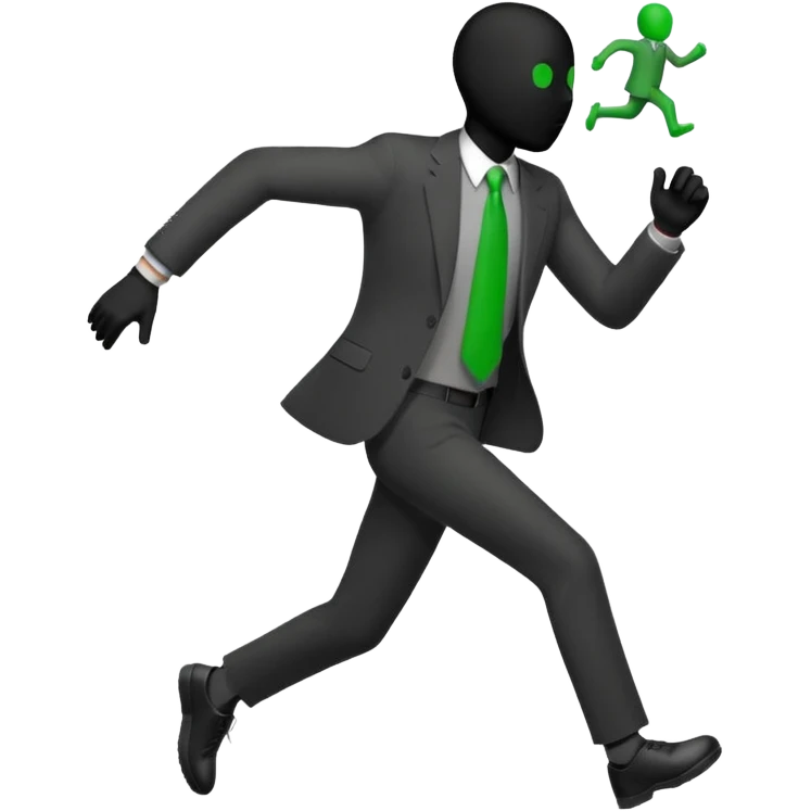 corriendo muñeco negro ampelmanchen pero sin  el verde y sin rostro emoji