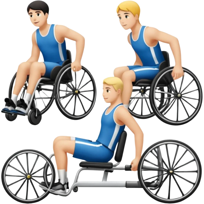 des athletes handicapé en fauteuil, avec des protheses de james qui font du handisport emoji