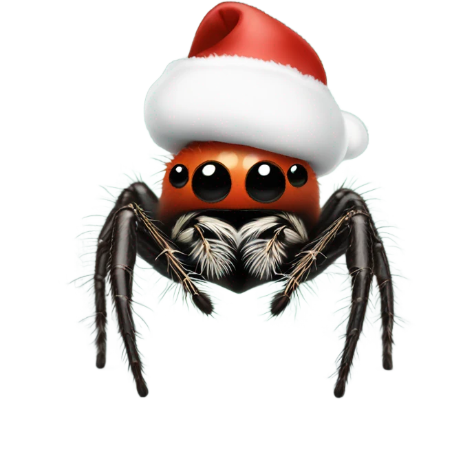 Jumping spider with Christmas hatching  emoji