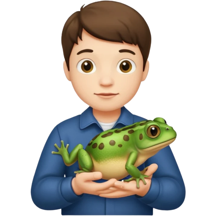 Small man with a toad  emoji