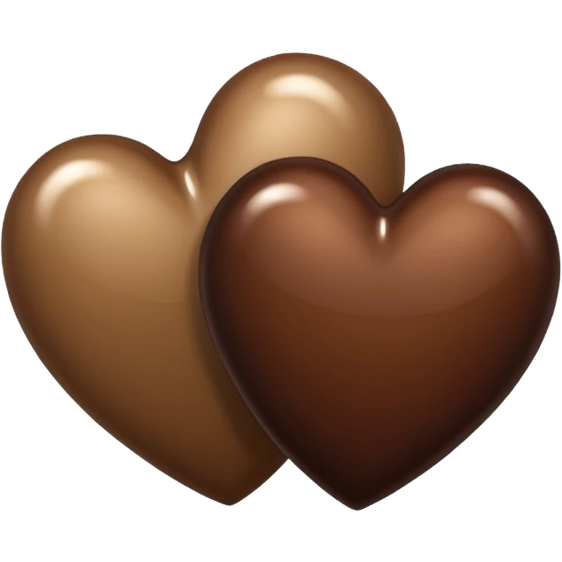 Two heart dark brown and creamy color emoji