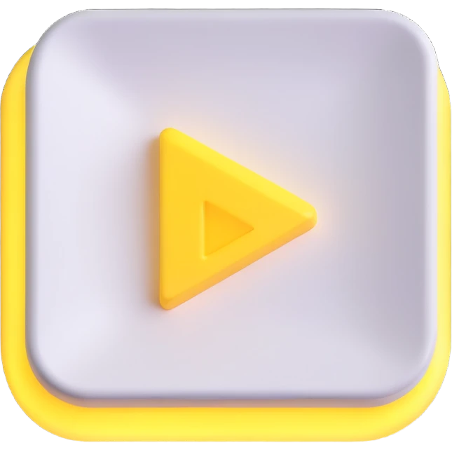 Graphic: 🎥 Play button icon (white) with yellow glow.
Animation: Play button pulses softly.
Background: Transparent.


 emoji