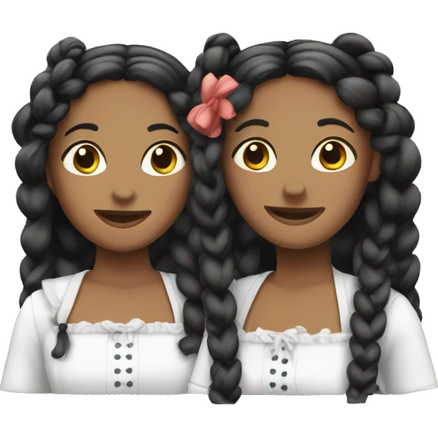 two black braid maids  emoji
