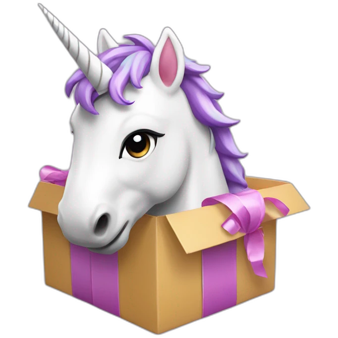 unicorn from gift box emoji