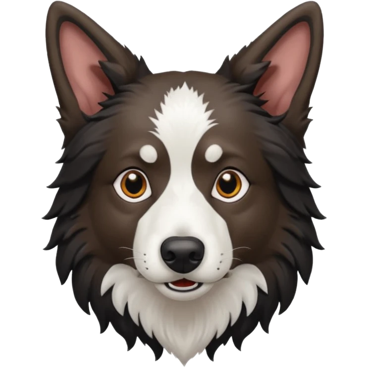 A black and white border collie werewolf. emoji