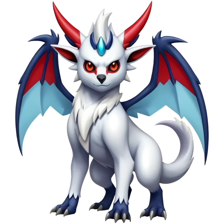 Shiny Colorful Gothic Exotic Badass Cool Absol-Zangoose-Pokémon-Fakémon-hybrid-creature (full body) emoji