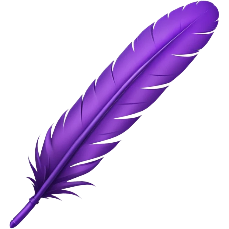 Purple feather modern minimailstic design with removed background 🪶 emoji