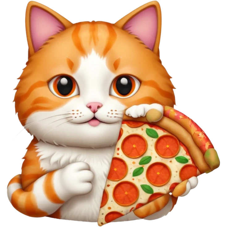 Cat with pizza emoji