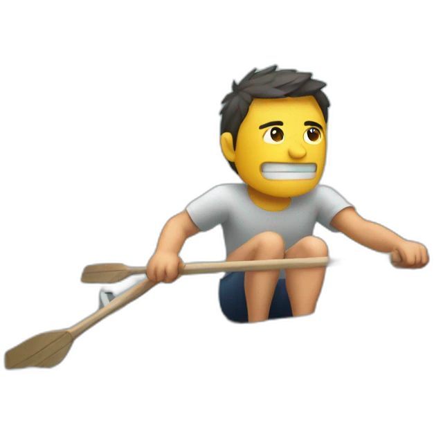 sweating person rowing in a boat emoji