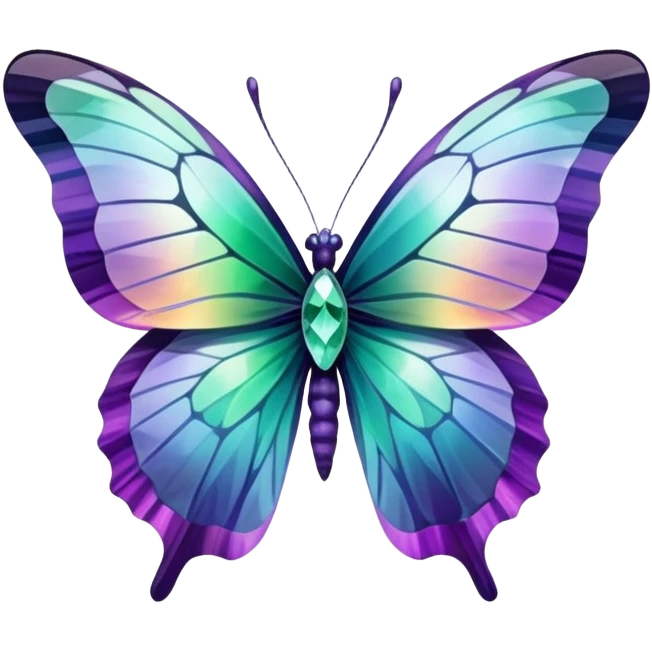 Iridescent Fluorite crystal gemstone butterfly  emoji
